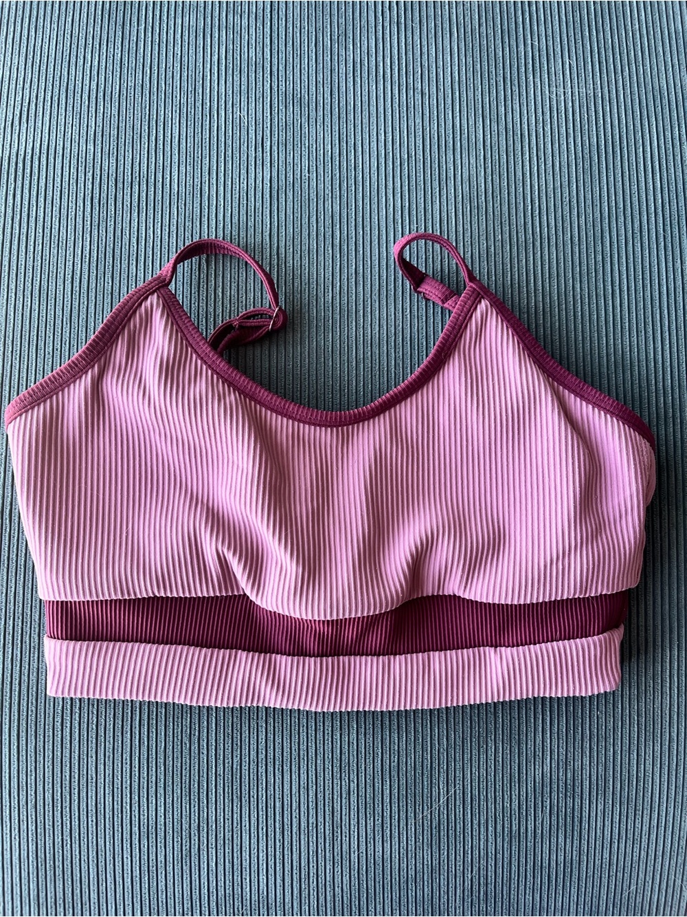 NWOT Born Primitive Sports Bra Top Gym Workout S Lift Pink Plum Ribbed CrossFit